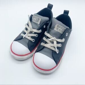 Converse black & grey leather low top sneakers